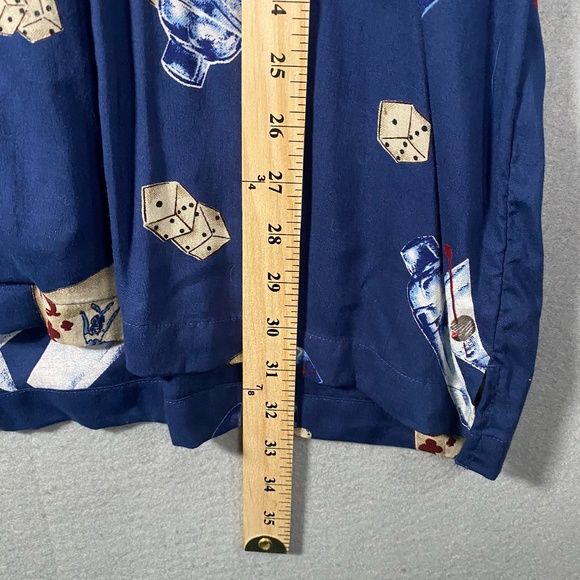 Cherokee Cards Martini Cigar Dice Print Vegas Gamble Casino Button Down Shirt XL - Picture 5 of 6